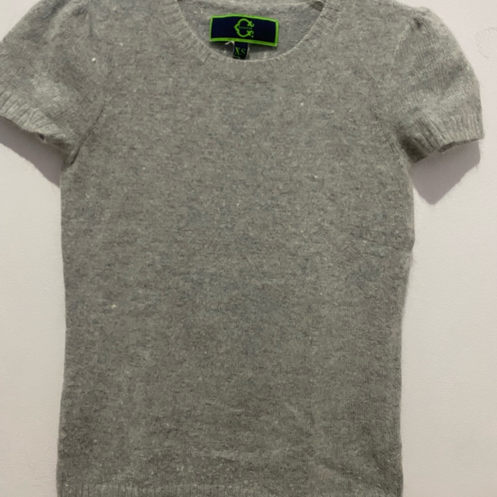 Gray Short Sleeve Sweater